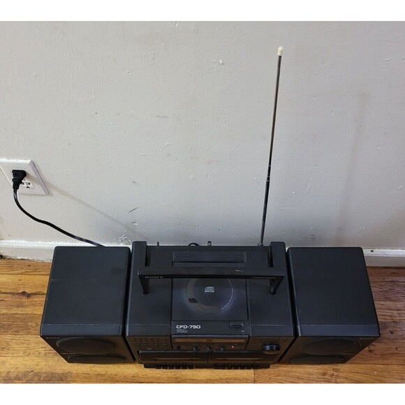 Sony CFD-750 Boombox CD Cassette Radio AM/FM Mega Bass Very Rare-For Repair/Part - Picture 4 of 10